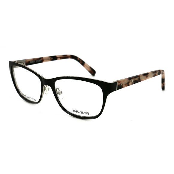 Bobbie Brown eyewear designer eyeglass frames Bobbi Brown Rectangular Style Brown/Silver Frame